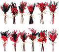10/12/24/36 Pack Mini Dried Flowers for Vase Wedding Various Mini Bouquet Dried Small Wildflowers Natural Flowers Bulk for Crafts DIY Decor (12, Halloween Color3)