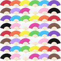 Aneco 48 Pieces Handheld Paper Fans Paper Folding Fans with Bamboos for Wedding Gift, Party, Home, DIY, Multicolor