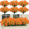 16 Pcs Artificial Fall Flowers for Outdoors, UV Resistant Outdoor Fall Fake Flowers Plants Fuax Fall Shrubs for Autumn Home Garden Porch Window Box Thanksgiving Fall Outdoor Decor