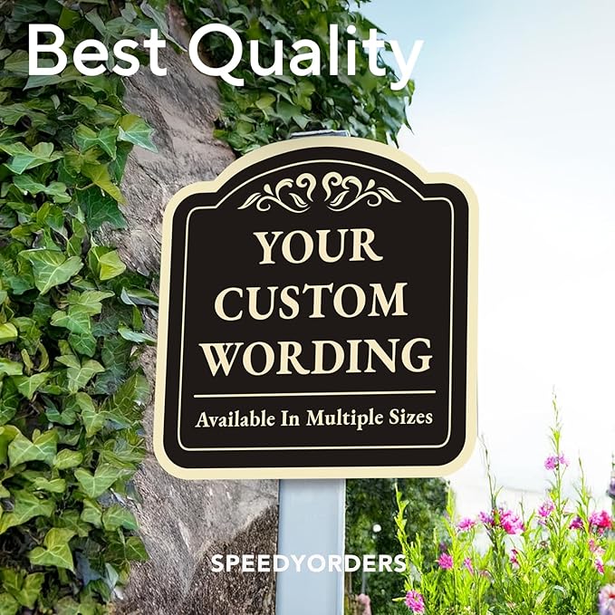 Custom Decorative Outdoor Metal Sign - Personalized Aluminum - Waterproof Driveway Sign, Black Charcoal 8x8 In
