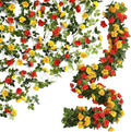 Floweroyal 6 Pack Artificial Flower Garlands 15.8FT Fake Rose Vines Silk Flowers Hanging Rose Ivy for Wedding Arch Party Home Garden Wall Decor (Orange Yellow)