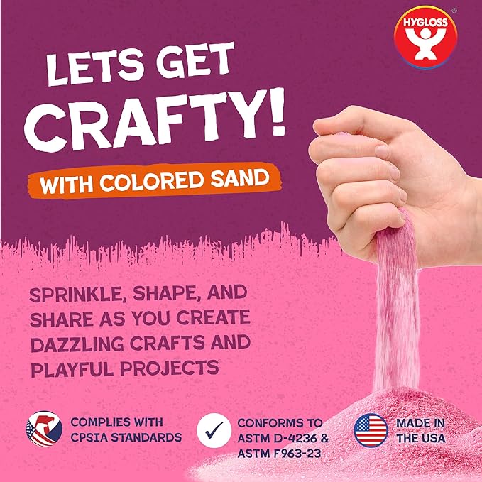 Hygloss Colored Sand for Crafts - 15 lb Bottle, Orange - Vibrant Colorful Fine Sensory Play Sand Art Kits for Kids - Classroom Activities for Children 3 4 5 6 7 8 9 10 11 12 - Safe for Ages 3+