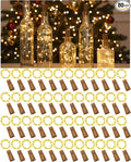 Hortsun 80 Pack Wine Bottle Lights with Cork Fairy Mini String Lights Battery Operated Mini Waterproof 7 ft Silver Wire 20 Led Cork Shape for Christmas, DIY, Party, Decor, Wedding, Bar(Warm White)