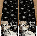 Artoid Mode Black Snowman Snowflake Let it Snow 2PCS Winter Table Runner, Christmas Kitchen Dining Table Decoration for Home Party Decor 13x72 Inch