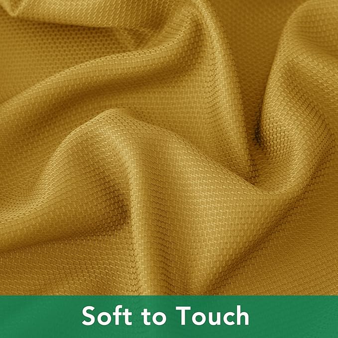 Biscaynebay Textured Fabric Rectangle Christmas Tablecloths 70x108 Inch, Gold Water Resistant Tablecloths for Dining, Kitchen, Wedding, Parties etc. Machine Washable