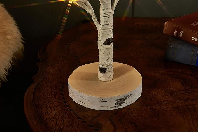 LITBLOOM 2 Sets Lighted Tabletop Birch Tree with Timer USB Plug-in or Battery Operated, Easter Tree Lights 18IN 24 LED for Wedding Party Christmas Table Decoration