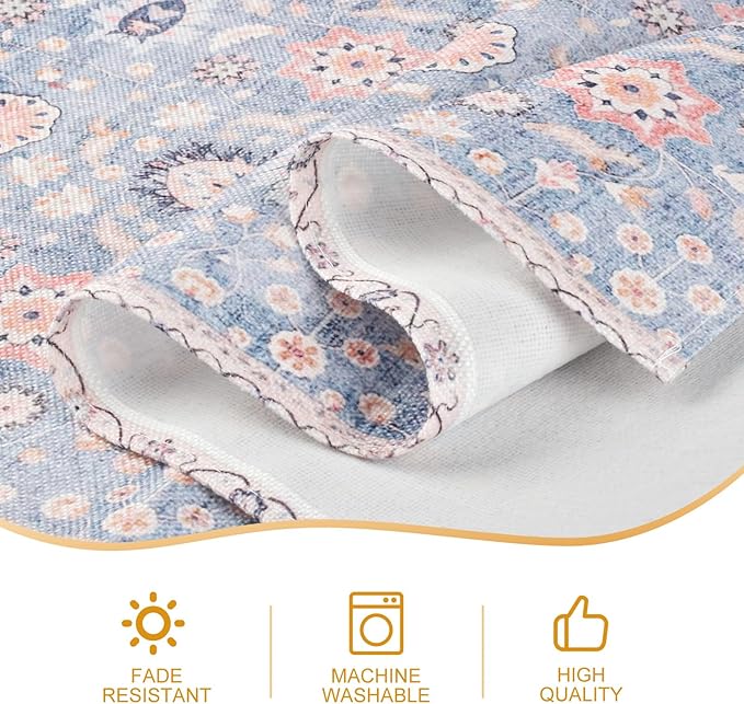 Snycler Table Runner Boho Table Runners Vintage Elegant Farmhouse Table Center Linen Decor for Home Dining Party Entrance (13x72 Inch) Blue