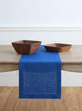 Solino Home Linen Royal Blue Table Runner 156 Inches Long - 100% Pure Linen Extra Long Table Runner 14 x 156 Inch - Classic Hemstitch