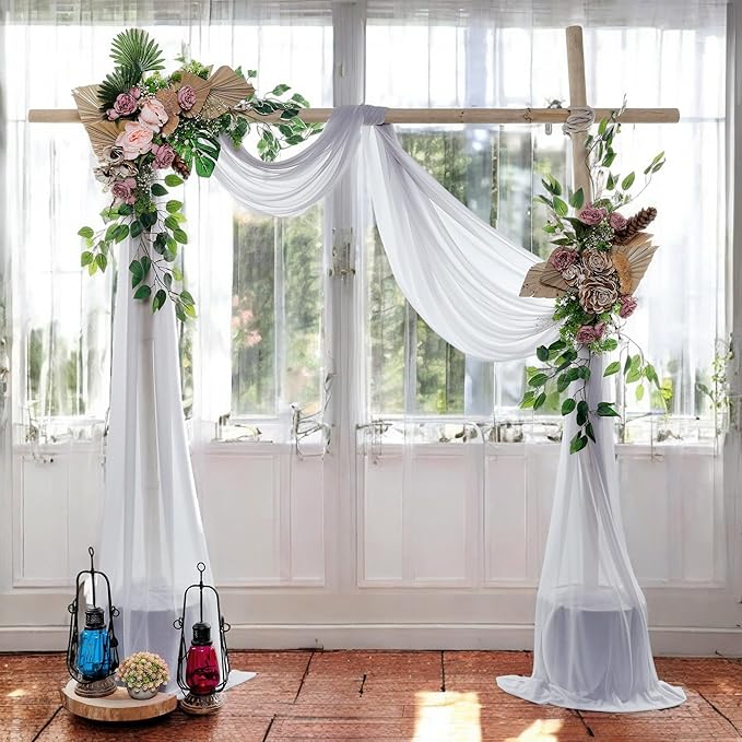 MDS Halloween Chiffon Draping Fabric - 1 Panel, 30" Wide x 20ft Long - Sheer Spooky Arbor & Canopy Drapery for Haunted House Backdrops, Party Ceilings, DIY Costumes & Themed Events - Cool Gray