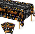 QZYL 4 Pack Halloween Tablecloth, 54" x 108" Halloween Decorations, Pumpkin Design Disposable Tablecover Plastic Table Cloth, Spider Webs Decorations Party Supplies Tableware Indoor