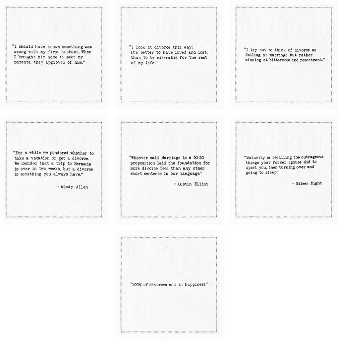 FIVE STAR NAPKINS Divorce Quotes, White Cotton Cocktail Napkins, Beverage Napkins, Bar Napkins, Cloth Napkins, Party Napkins, Events, Holidays, Weddings, Birthdays, Disposable, 4.5'' x 4.5''- (50x)