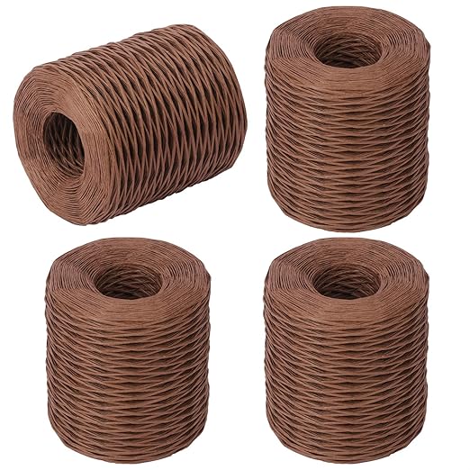 4 Roll 656Ft Brown Floral Wire, Rustic Vine Bind Wire for Flower Bouquets, Waterproof Paper Wrapped Twine(4 x 656 Ft)
