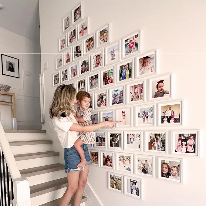 Mixtiles Official - Custom Photo Tiles - Personalized Printed Photos - Magnetic Wall Frames - Adhesive Sticker, No Nails - Various Sizes and Frames - 8x8-tiles-Tile - Oak Frame