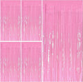 Pink Party Streamers Foil Fringe Backdrop Curtains Tinsel Streamers Birthday Party Decorations Fringe Backdrop for Birthday Party Graduation Bridal Shower