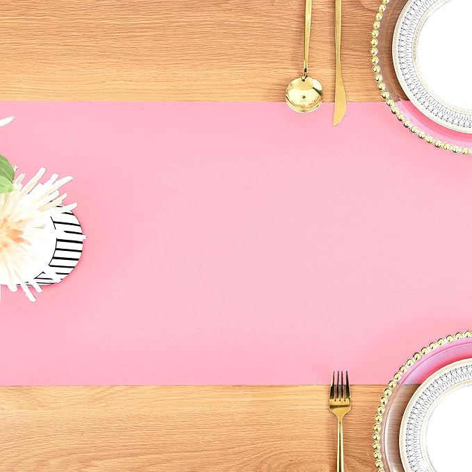 Farmhouse Pink Table Runner Dining Table Runners 72 Inches Long Coffee Table Runner for Dresser Living Room Bedroom Holiday Party Banquet 12X72 Inch