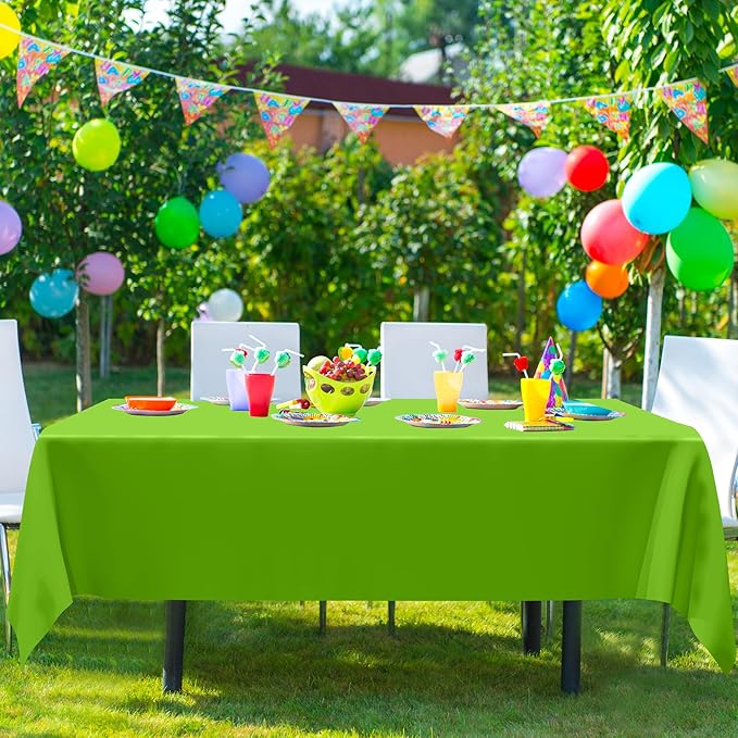 QZYL 4 PCS Plastic Tablecloth, 54 x 108 Inches Waterproof Disposable Table Cloth, Spring Tablecloth of Baby Shower Football Party Decorations, Table Cover for Rectangle and Round