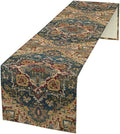 Boho Bohemia Style Table Runner, Country Rustic Farmhouse Vintahe Colorful Geometry Print Table Runner for Home Kitchen Dinner Party Holiday Decor, 13x70inch