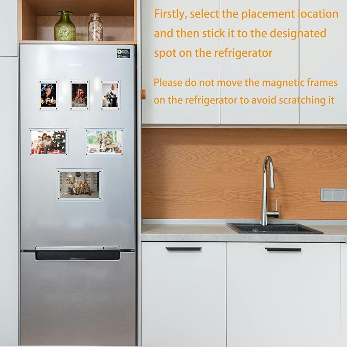 10 Pack-Polaroid Magnets for Refrigerator Acrylic Fridge Magnetic Frame 2.36 x 3.54 Inch Clear Picture Frames for-Polaroids-Fujifilm-instax Mini Film(10pcs Clear, 2.36x3.54 inch)