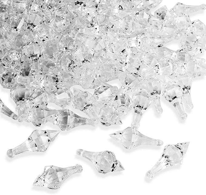 Super Z Outlet Acrylic Clear Ice Rock Diamond Chandelier Drops Crystals Treasure Gems for Table Scatters, Event, Wedding, Arts & Crafts, Birthday, Hanging Decoration Favor (112 Pieces)