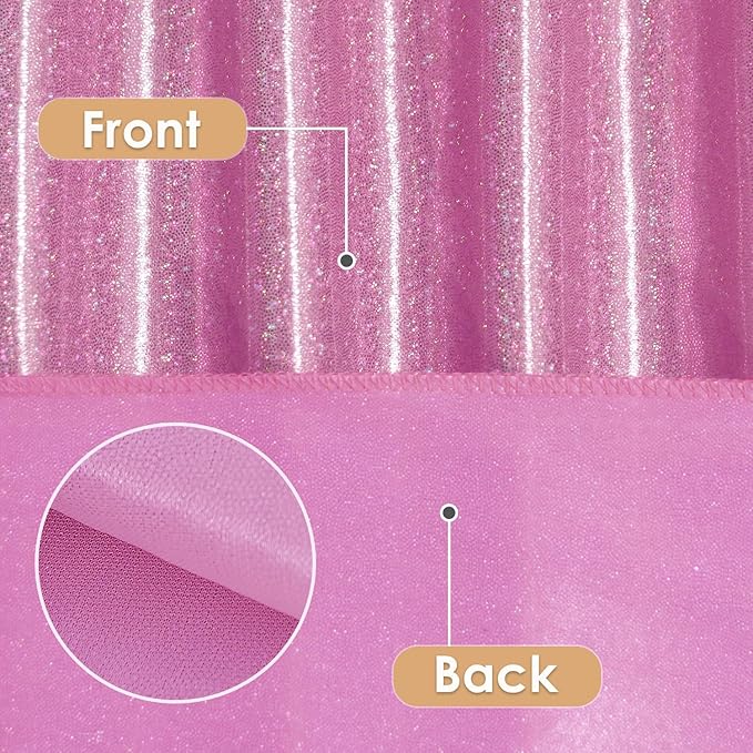 Fitable 2 Pack Pink Sequin Tablecloth for Parties 90x132 Inch - Sparkle Glitter Table Cloth Laser Rectangle Overlay for Wedding Baby Shower Ceremony Birthday Holiday Banquet