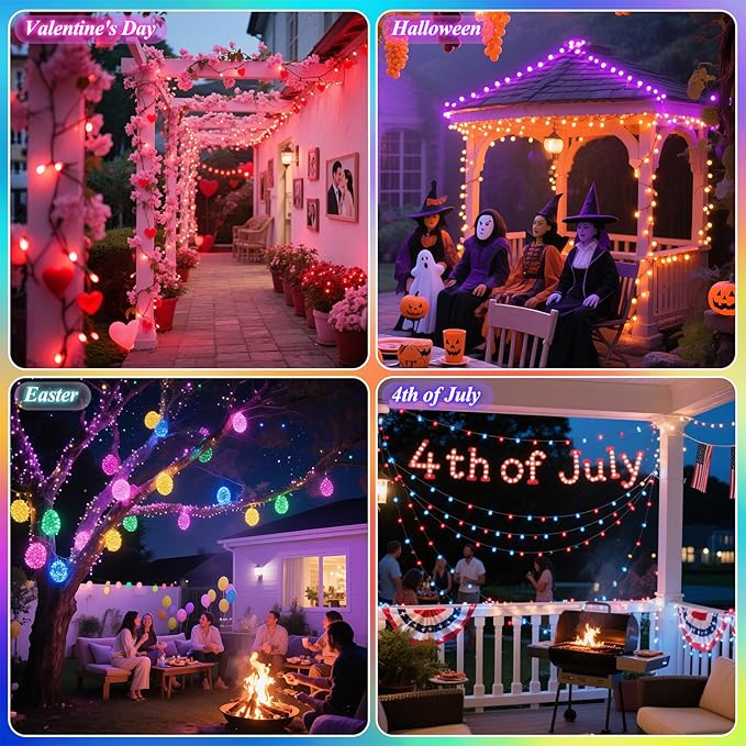 200 LED Christmas Lights Color Changing, 35 Colors 66FT Halloween String Lights with Remote Timer, Connectable Waterproof Twinkle Lights Plug in for Xmas Tree Outdoor Holiday Wedding Party Decor
