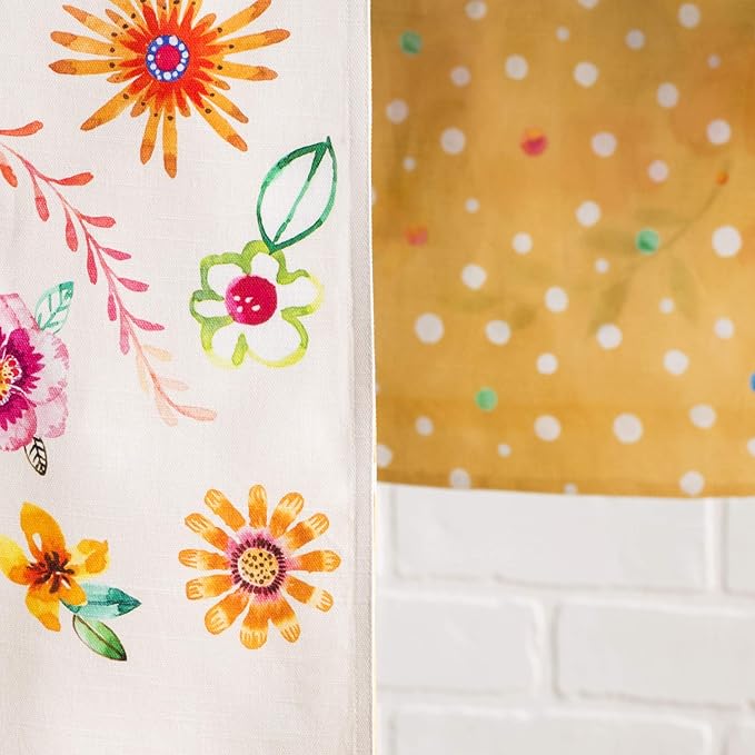 Maison d' Hermine Table runner 100% Cotton Double Layer Table Runners 72 inches long Decorative for Home Kitchen Dining Party Wedding Bridal Shower Spring Summer (Happy Florals - Sweety, 14.50" x 72")