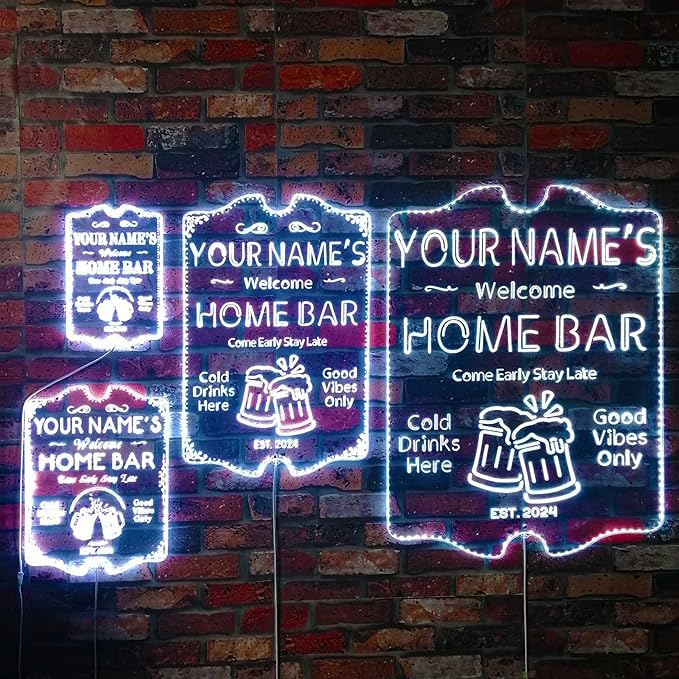 ADVPRO Personalized Your Name Home Bar RGB Dynamic Glam LED Sign - Cut-to-Edge Shape - Smart 3D Decoration - Multicolor Signage st06s32-fnd-p11c-tm-c