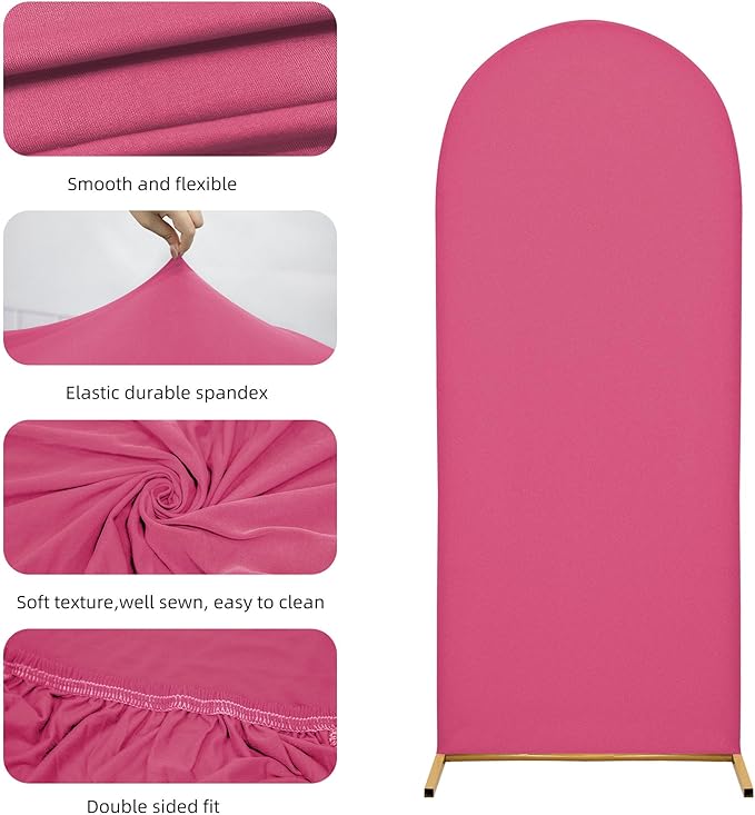 Wedding Arch Cover 4FT 5FT 6FT Arch Backdrop Cover Spandex Fitted Arch Cover for Round Top Chiara Backdrop Stand Covers for Wedding Birthday Party Baby Shower Banquet Ceremony Decoration
