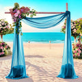 MDS Halloween Chiffon Draping Fabric - 2 Panel, 30" Wide x 30ft Long - Sheer Spooky Arbor & Canopy Drapery for Haunted House Backdrops, Party Ceilings, DIY Costumes & Themed Events - Dark Teal