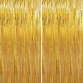 Crosize 8 Pack 3.3 x 9.9 ft Gold Foil Fringe Curtains Party Decorations, Gold Tinsel Curtain Backdrop for Parties, Door Streamers, Glitter Streamer Backdrop for Birthday Decoration