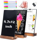 3 Pack 8.7x12 in Desktop Small Chalkboard Sign with Wood Base