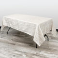 YOUR CHAIR COVERS - 60 x 102 inch Rectangular Crinkle Taffeta Tablecloth - Ivory, Rectangle Table Linens for 6 ft Rectangular Tables, Wedding Crushed Table Cloth