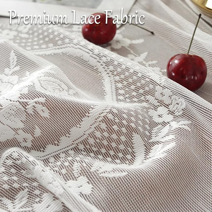 Jeloris Round Lace Tablecloth with Elegant Scalloped Bottom for Any Special Event Such as Wedding, Birthday Party, Baby Shower, Anniversary (78 inch, Style 6)