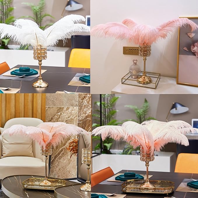 Happy Feather 16-18 inch Light Purple Ostrich Feathers Craft for Wedding Party Centerpieces Home Decoration DIY Craft Pack of 10