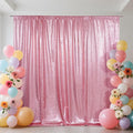 SquarePie Sequin Backdrop Curtain Not See Through Thick Glitter Background for Party 6FT x 8FT Fuchsia Pink