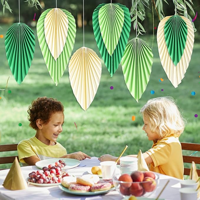 Easy Joy Paper Leaves Decorations for Wall Paper Fans Classroom Decoration Leaves Backdrop Decor Wall Decor,Set of 9