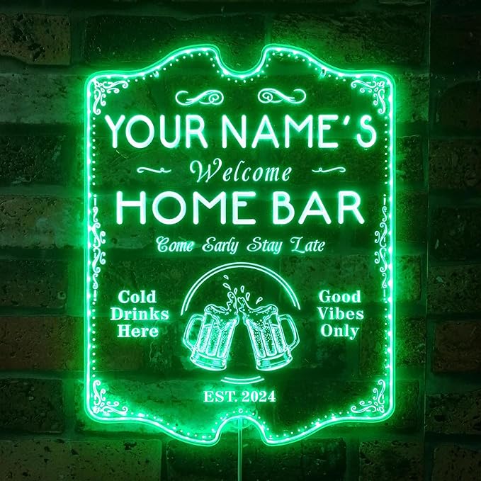 ADVPRO Personalized Your Name Home Bar RGB Dynamic Glam LED Sign - Cut-to-Edge Shape - Smart 3D Decoration - Multicolor Signage st06s43-fnd-p11b-tm-c