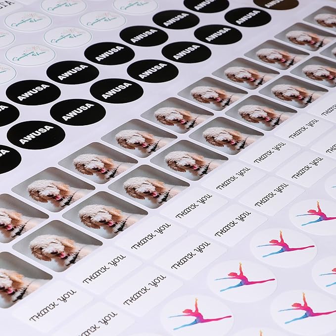 Custom Stickers Personalized Labels - Customized Stickers with Any Design Image Logo Text,Custom Stickers for Business Logo,Custom Thank You Label Stickers,100 Labels (Fancy Frame,2"x1")