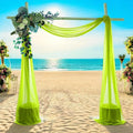 MDS Halloween Chiffon Draping Fabric - 1 Panel, 30" Wide x 30ft Long - Sheer Spooky Arbor & Canopy Drapery for Haunted House Backdrops, Party Ceilings, DIY Costumes & Themed Events - Parrot Green