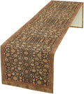 Vintage Boho Floral Table Runner, Rustic Country Farmhouse Orange Yellow Black Retro Flower Pattern for Home Kitchen Table Decor Dining Coffee Room Party Decor 13x36in
