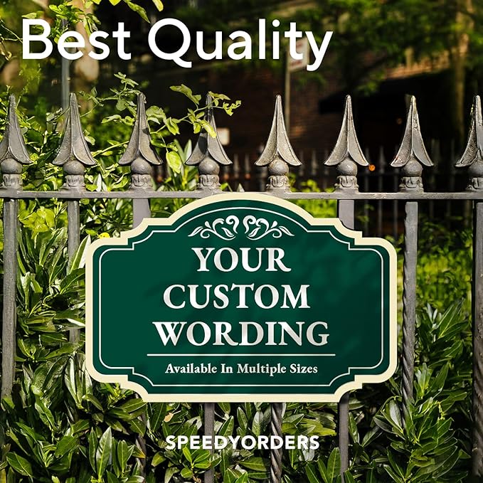 Custom Aluminum Signs: Driveway/Outdoor Metal, Waterproof, Forest Green 24x18 In