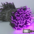 YEGUO 66ft 200 LED Purple Halloween Lights Outdoor Waterproof, Green Wire Christmas String Lights Indoor, 8 Modes Twinkle Tree Lights Plug in with Timer Memory