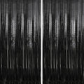 Crosize 2 Pack 3.3 x 9.9 ft Black Foil Fringe Backdrop Curtain, Streamer Backdrop Curtains, Streamers Birthday Party Decorations, Tinsel Curtain for Parties, Photo Booth Backdrops, Party Décor