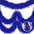 50 Feet Blue Christmas Tinsel Garland, Metallic Foil Twist Banner Wall Hanging Tinsel Streamers Backdrop for Parade Floats, Christmas, Mother's Day, Birthday Party Decorations(2in x 50ft)