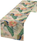 Peacock Table Runner,Pink Flower Peacock Birds Table Runner for Home Kitchen Dining Party Indoor Outdoor Decoration 13x108 Inch