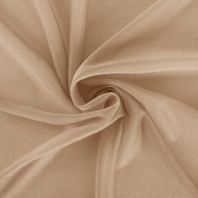 Nude Wedding Arch Draping Fabric 2 Panels 29" x 20 FT Coffee Drapes for Backdrop Sheer Curtains Wedding Drapes for Romantic Bridal Baby Shower Ceremony Birthday Party Fall Outdoor Events