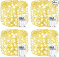 4 Pack 60 LED Fairy Lights Battery Operated with Timer, 20FT Waterproof Twinkle Lights Indoor Outdoor, Cuttable String Lights for Bedroom, Wedding, DIY, Centerpiece, Christmas Decorations (Warm White)