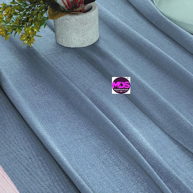 MDS Halloween Chiffon Table Runner - 5 Pack, 29 x 170 Inches, 14ft Each - Sheer Spooky Table Runners for Haunted House Parties, Trick-or-Treat Tables, Witchy Décor, Wedding & Events - Dusty Blue