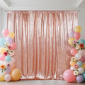 SquarePie Sequin Backdrop Not See Through Thick Background Glitter Curtain Party 6FT x 8FT Rose Gold