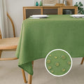 NLMUVW Olive Green Tablecloth Rectangle, Linen Table Cloth Water Resistant Textured Natural Farmhouse Table Cover for Kitchen Dining Coffee, 54 x 78 Inch